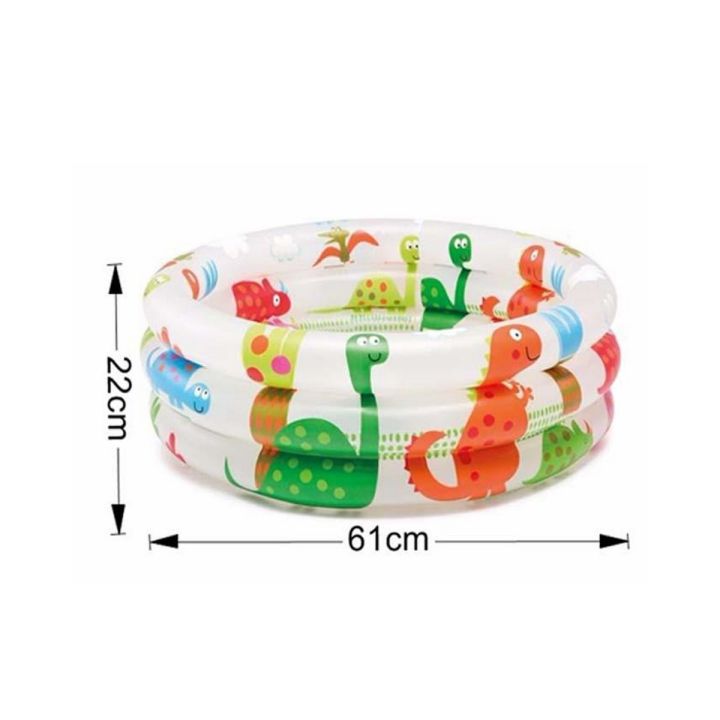 INTEX Dinosaur 3-Ring Baby Pool – 24″ D x 8.5″ H | Bacha Toys