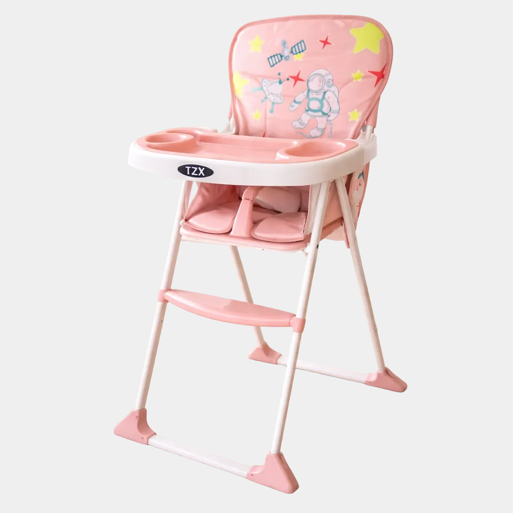 Baby High Chair Booster Feeding Set – Pink Colour | Bacha Toys