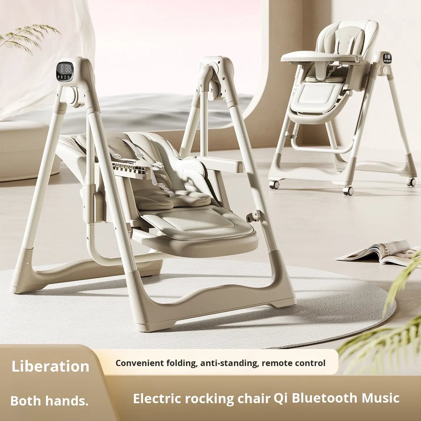 Kidilo 2-in-1 Electric Baby Swing & High Chair | Bacha Toys