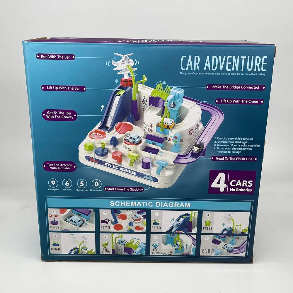 Car Adventure Track Set – Battery-Free Educational Fun - Bacha Toys