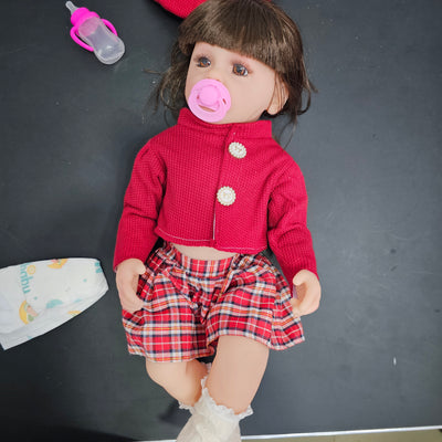 55cm Baby Silicone Doll – Lifelike Real Baby with Accessories | Bacha Toys