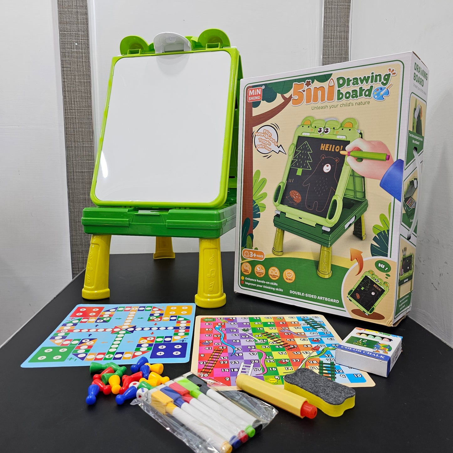 5-in-1 Drawing Board for Kids – Chalk, Markers & Magic Erase | Bacha Toys