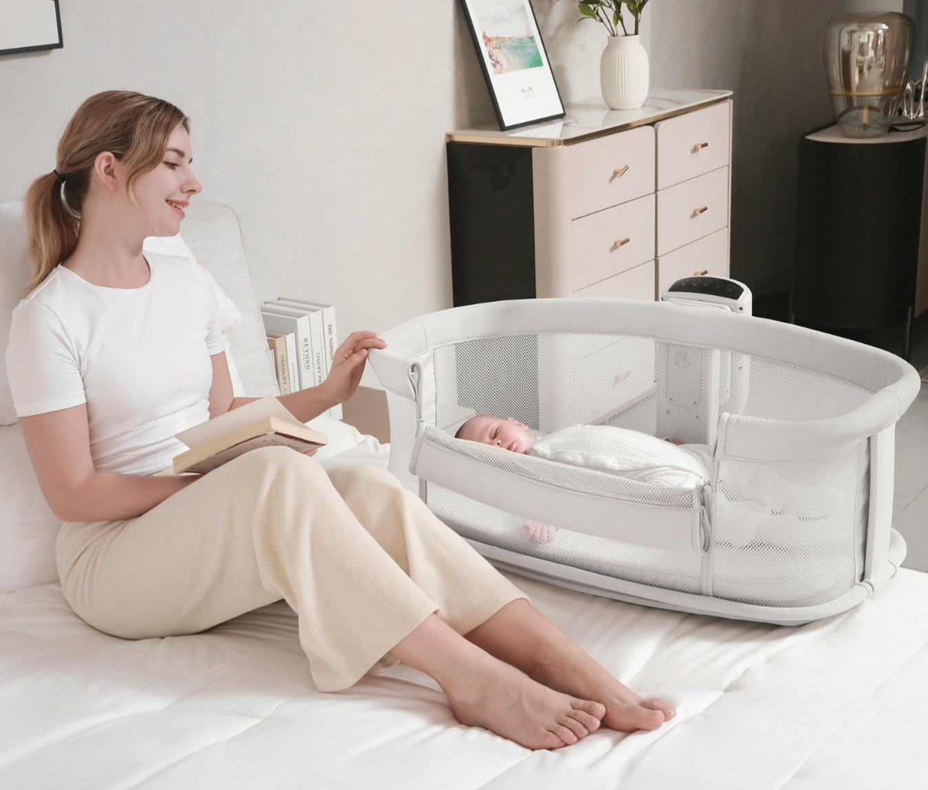 Dream Starlight Bedside Bassinet – 5-in-1 Smart Baby Bed for Sleep, Play & Comfort | Bacha Toys