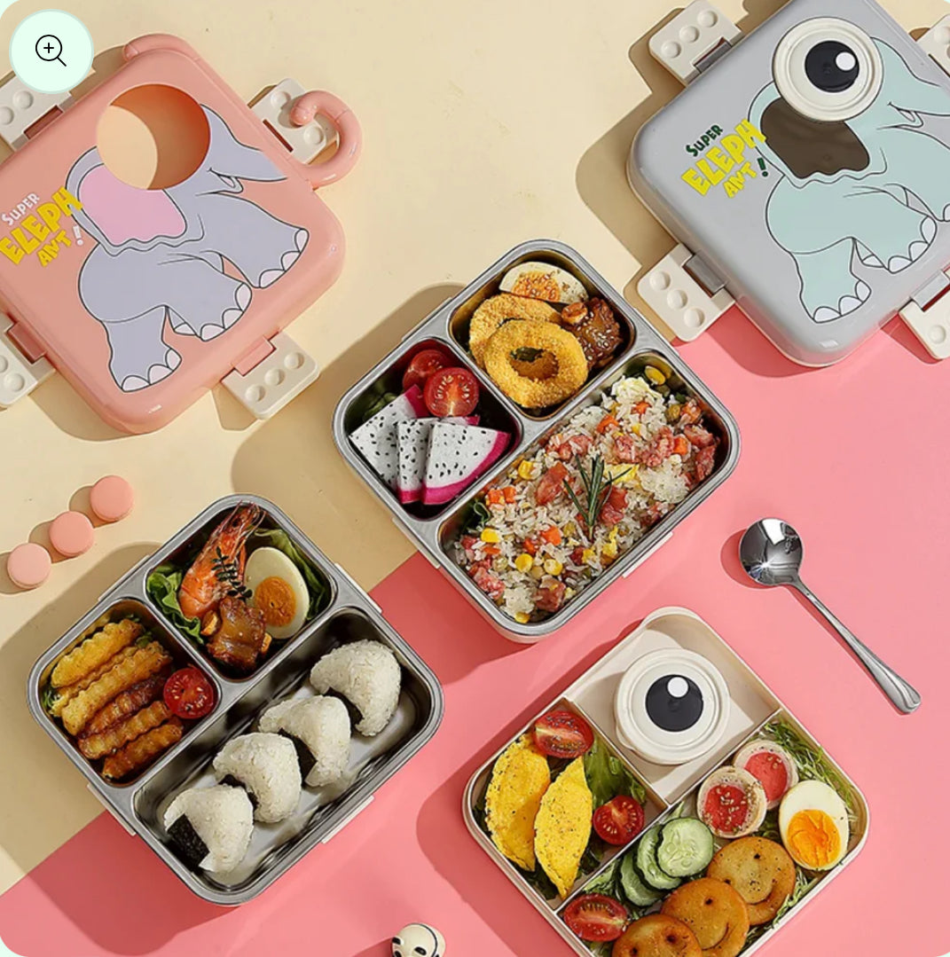 π Super Elephant Stainless Steel Lunch Box β Double-Decker Delight | Bacha Toys