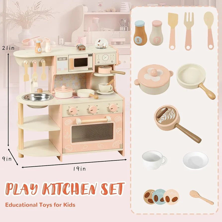 Wooden Kitchen Toy – For Ages 36+ Months | Educational & Fun Playset - Bacha Toys