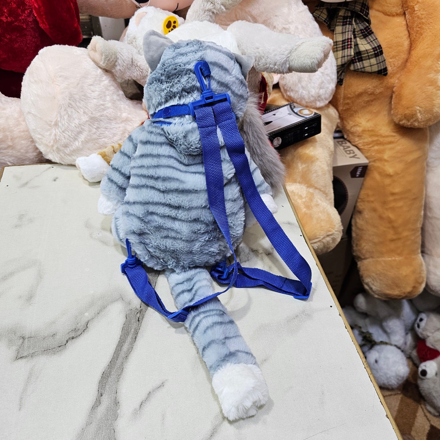 Learn to Speak Plush Cat with Shoulder Bag – Blue Colour | Bacha Toys Pakistan