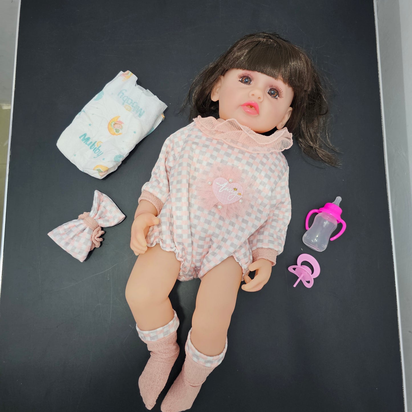 55cm Baby Silicone Doll – Lifelike Real Baby with Accessories | Bacha Toys