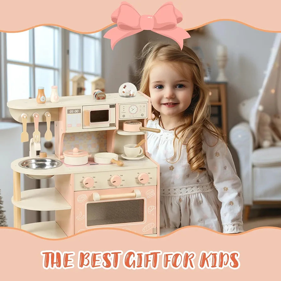 Wooden Kitchen Toy – For Ages 36+ Months | Educational & Fun Playset - Bacha Toys