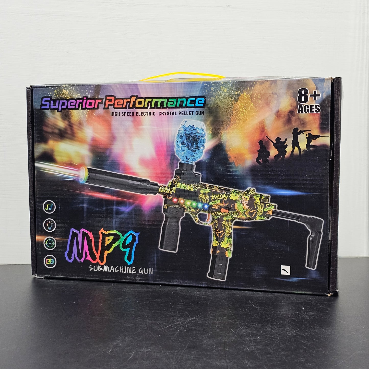 Superior Performance High-Speed Electric Crystal Pellet Gun MP9 Submachine Gun – Bacha Toys