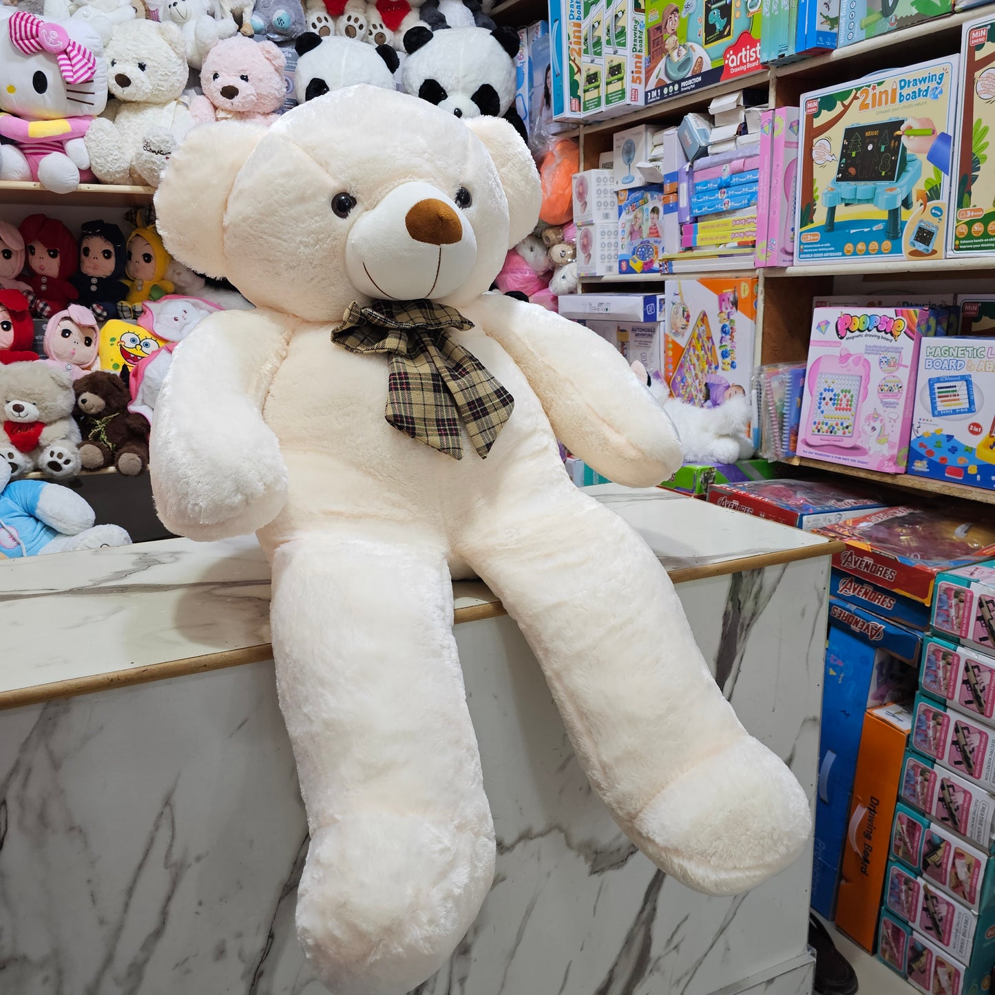 Off-White Teddy Bear – 5 Feet Soft Plush Toy | Bacha Toys