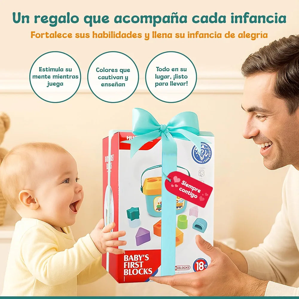 Baby’s First Blocks – 16-Piece Educational Building Set | Bacha Toys