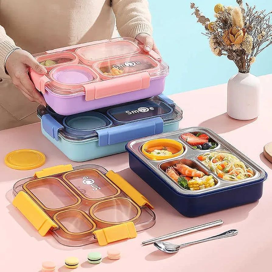 Individual-Seal Stainless Steel Lunch Box – Leak-Proof, Portion-Perfect | Bacha Toys