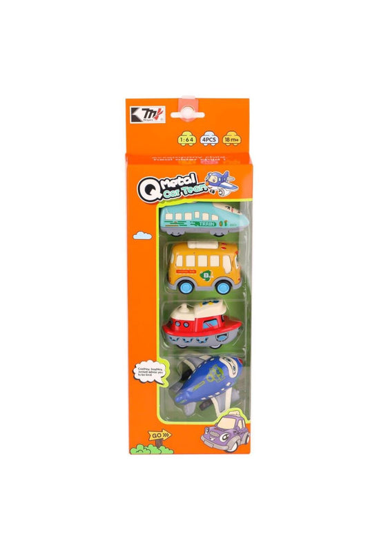 Q Metal Car Team – 4 Pcs Car Set for Kids | Bacha Toys