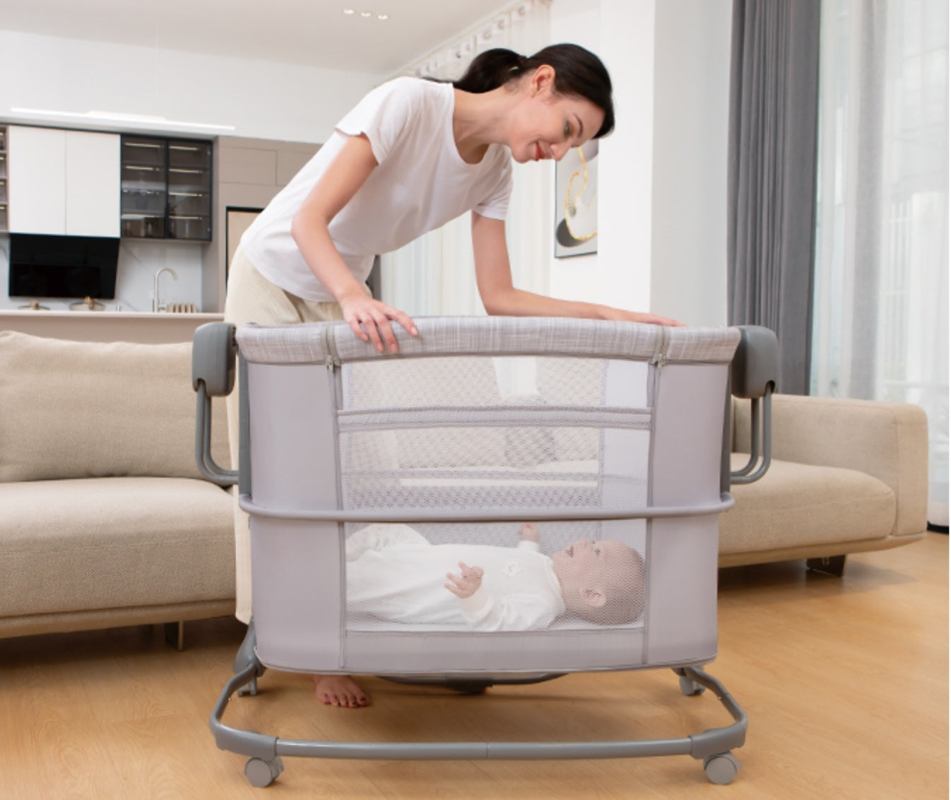 Deluxe 3-in-1 Bassinet – Smart, Safe & Comfortable Baby Cradle | Bacha Toys