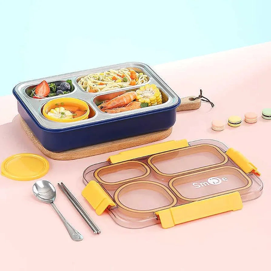 Individual-Seal Stainless Steel Lunch Box – Leak-Proof, Portion-Perfect | Bacha Toys