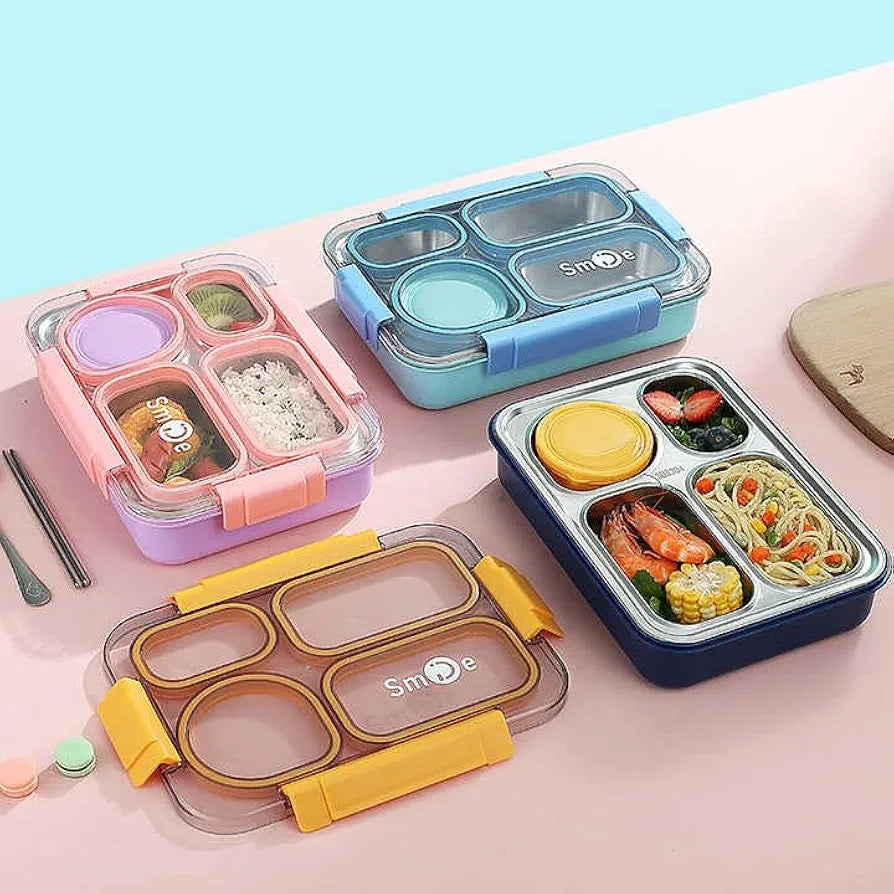 Individual-Seal Stainless Steel Lunch Box – Leak-Proof, Portion-Perfect | Bacha Toys