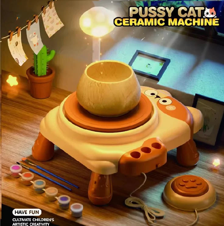 Pussy Cat Ceramic Pottery Machine – Creative Art Training for Kids | Bacha Toys