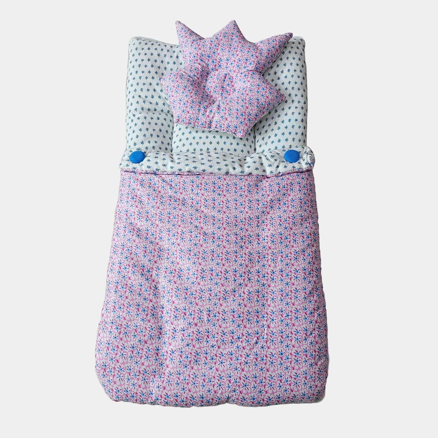 Baby Carry Nest with Head Cushion – Cotton Fabric | Soft & Cozy | Bacha Toys