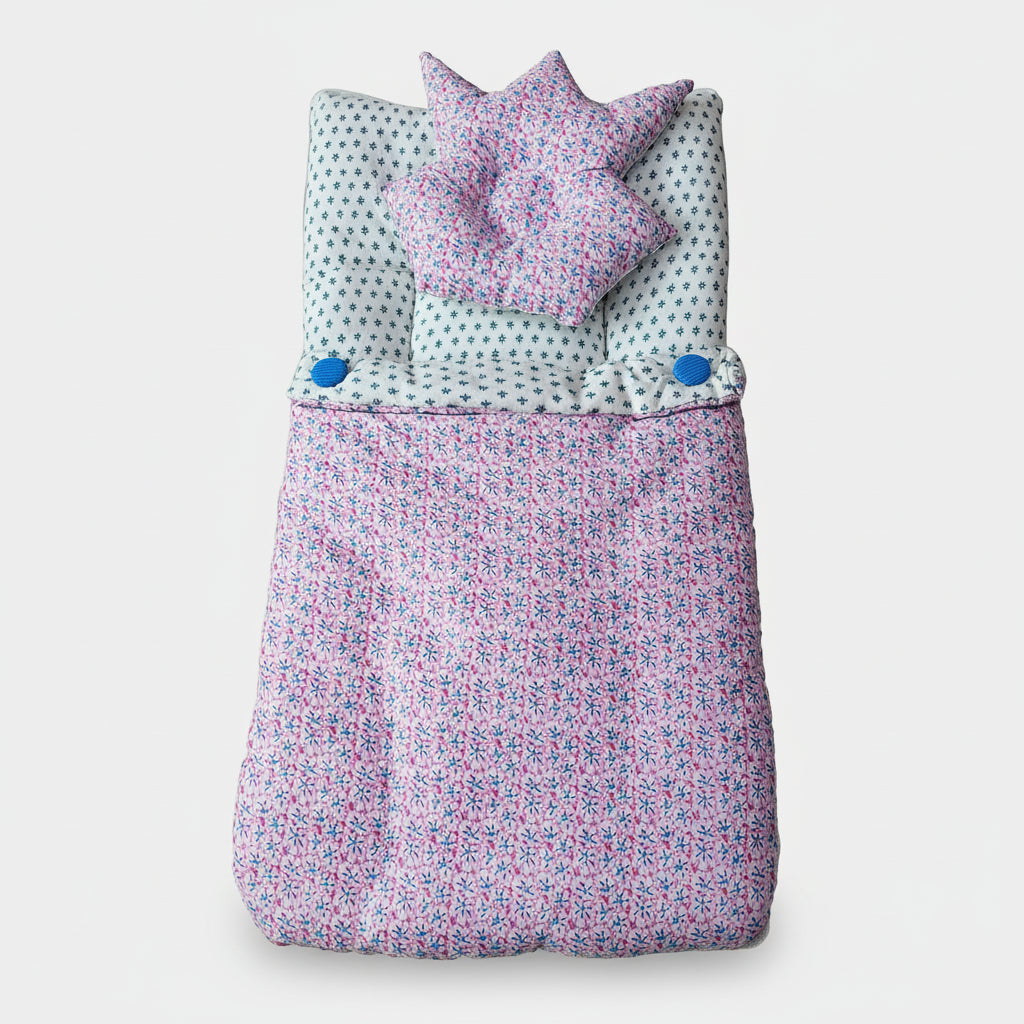 Baby Carry Nest with Head Cushion – Cotton Fabric | Soft & Cozy | Bacha Toys