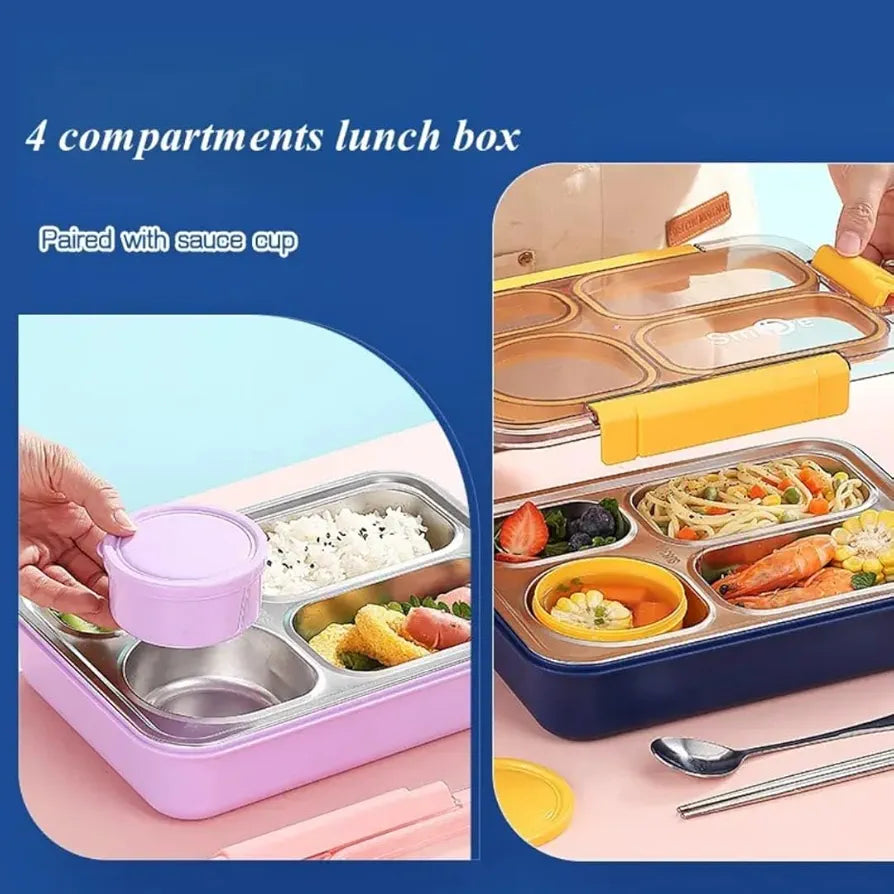 Individual-Seal Stainless Steel Lunch Box – Leak-Proof, Portion-Perfect | Bacha Toys