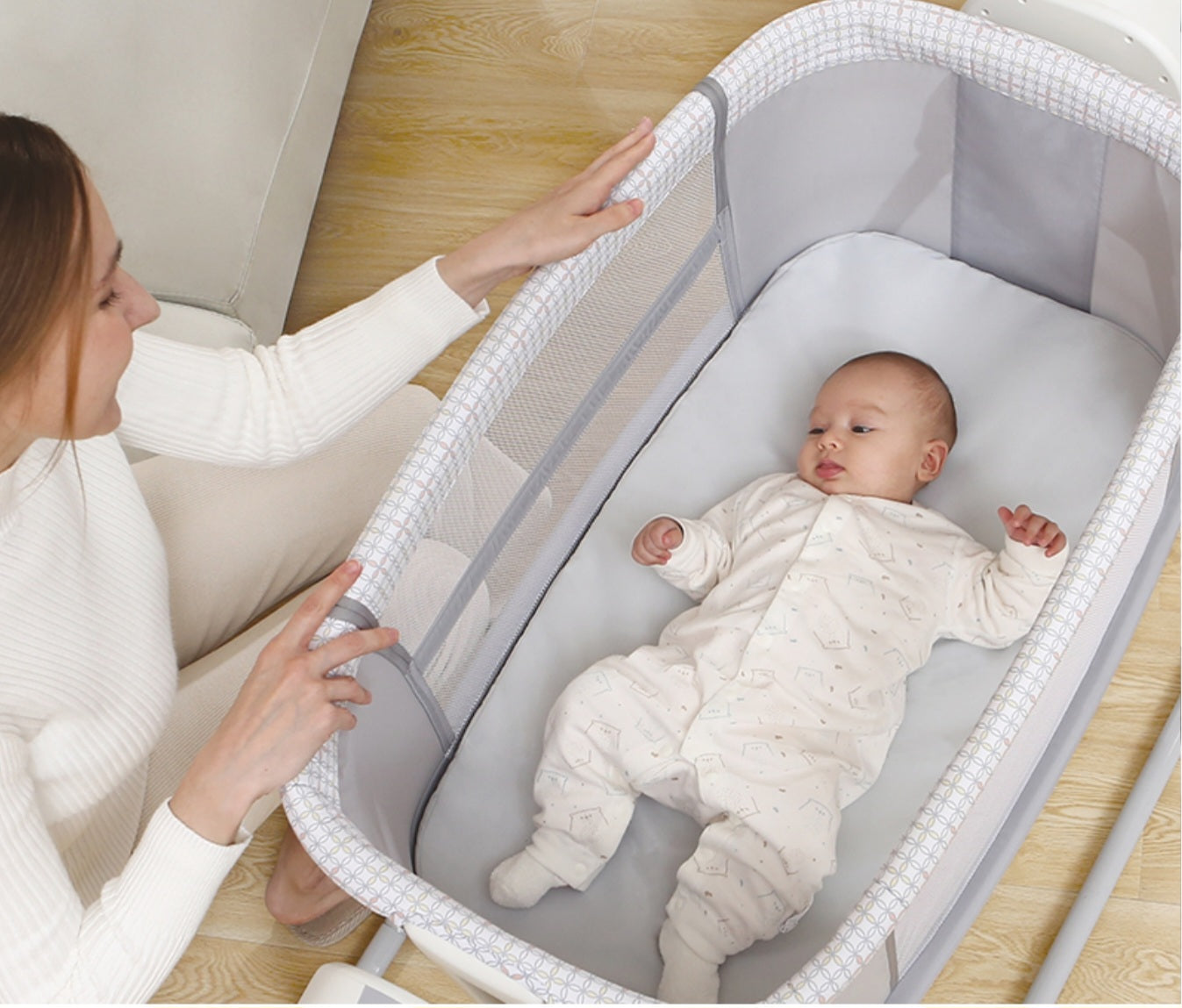 Deluxe 4-in-1 Bassinet – Smart, Safe & Multi-Functional Baby Cradle | Bacha Toys