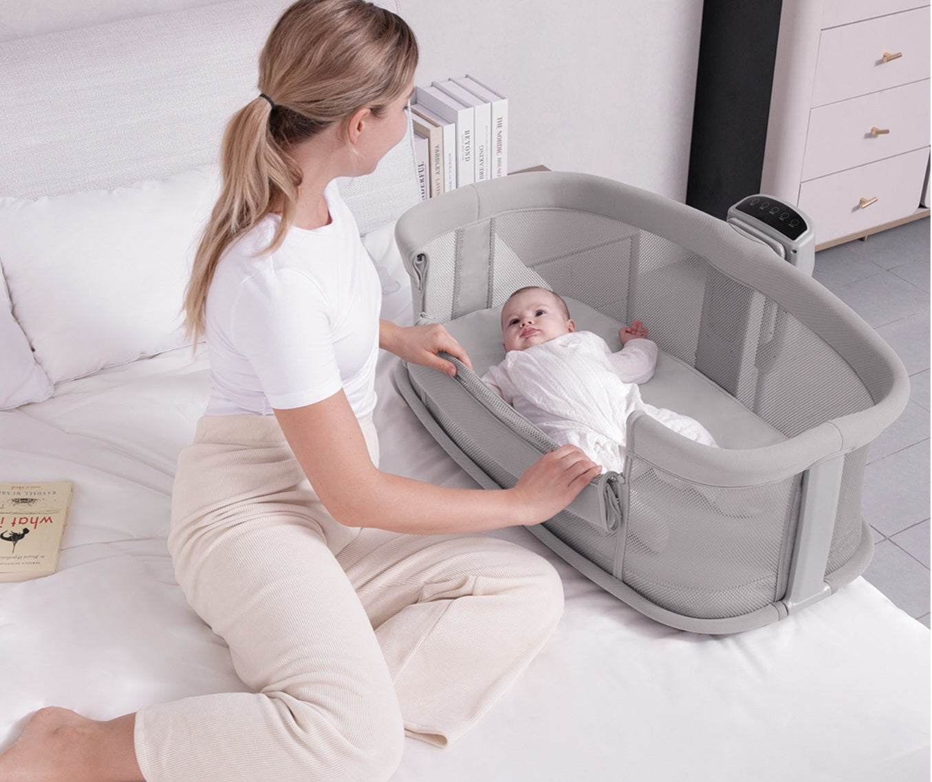 Dream Starlight Bedside Bassinet – 5-in-1 Smart Baby Bed for Sleep, Play & Comfort | Bacha Toys