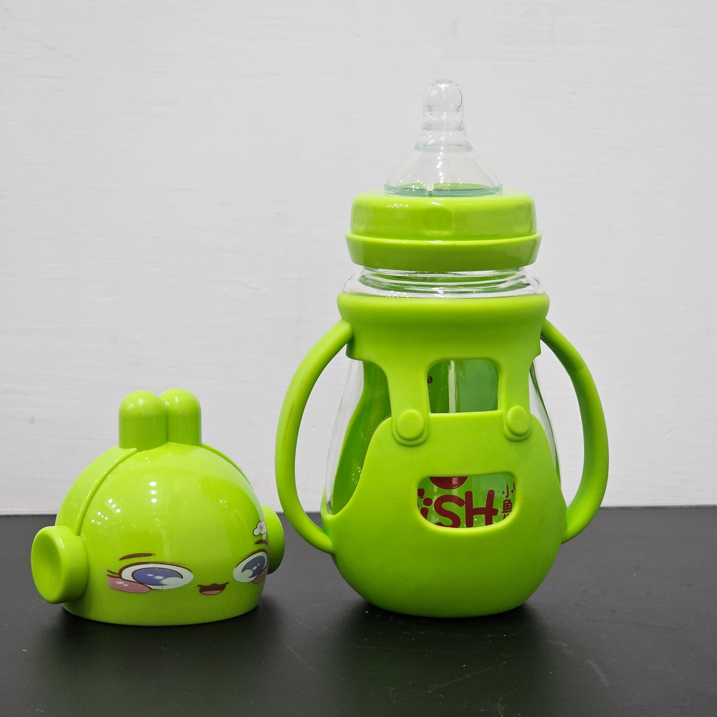 Baby Glass Feeder Green 250ml – Safe, Durable & Easy to Use | Bacha Toys