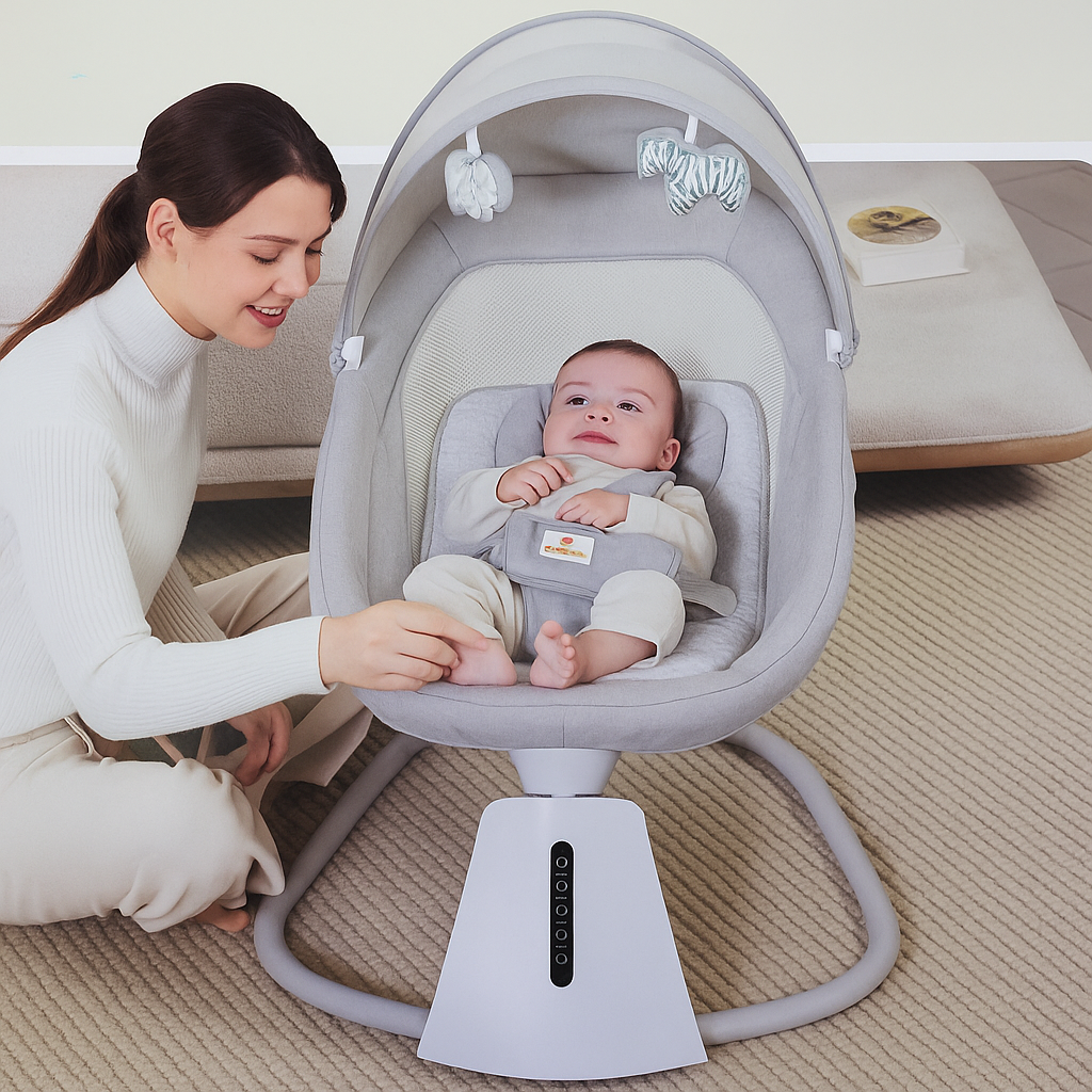 Mastela 3-in-1 Aura Deluxe Bassinet – Smart Touch & App Controlled Baby Comfort by Bacha Toys Pakistan