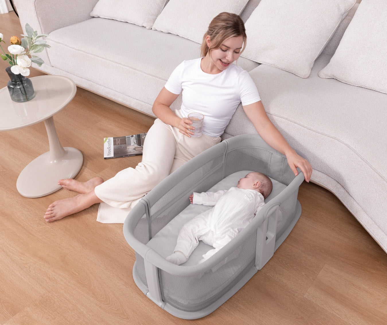 Dream Starlight Bedside Bassinet – 5-in-1 Smart Baby Bed for Sleep, Play & Comfort | Bacha Toys