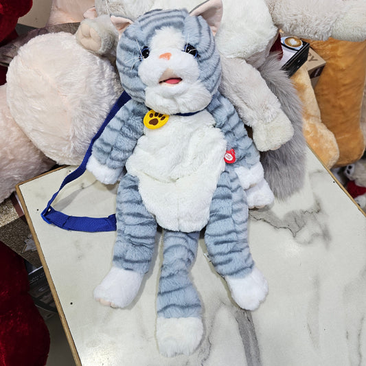 Learn to Speak Plush Cat with Shoulder Bag – Blue Colour | Bacha Toys Pakistan