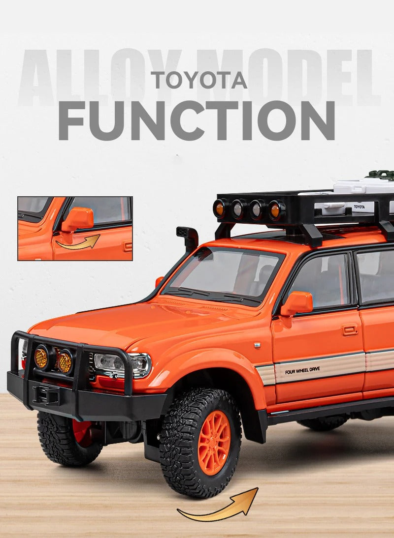 Toyota Land Cruiser 80 Die-Cast Model Car – 1:24 Scale with Sound, Light & Pull-Back Action | Bacha Toys