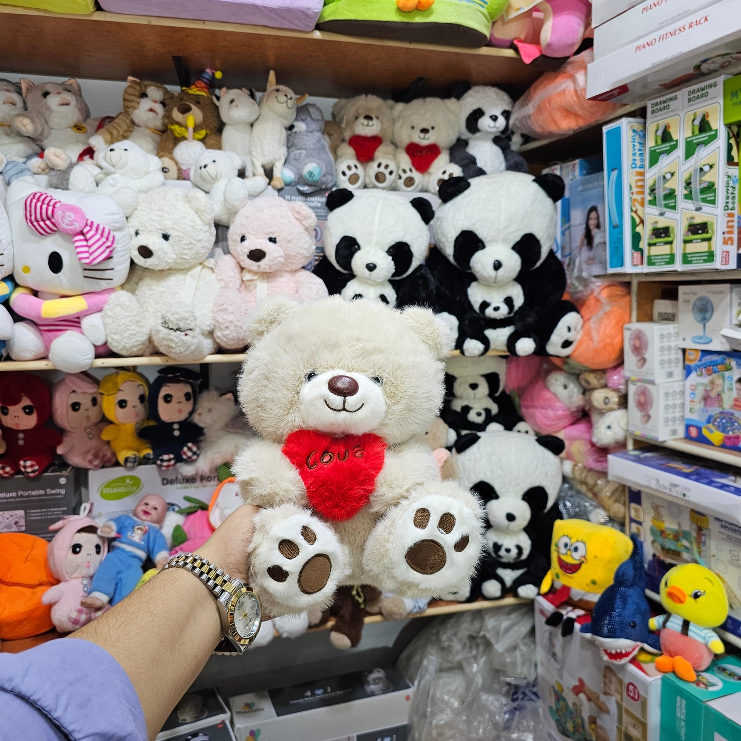 Premium Love Heart Bear – Light Brown Colour – 30cm Plush Toy | Bacha Toys