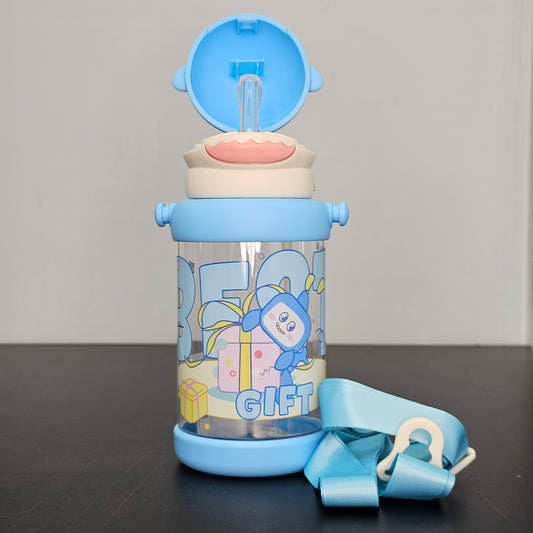 Plastic Water Bottle with Cup 650ml – Lightweight & Durable
