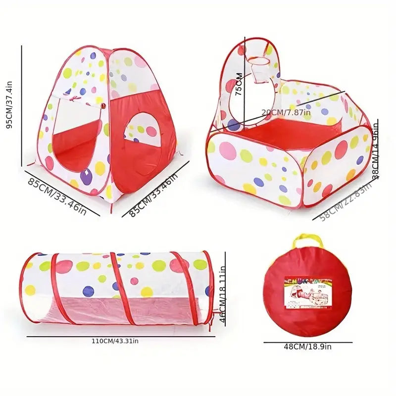 Kids Play Tent with Tunnel and Ball Pit | Bacha Toys