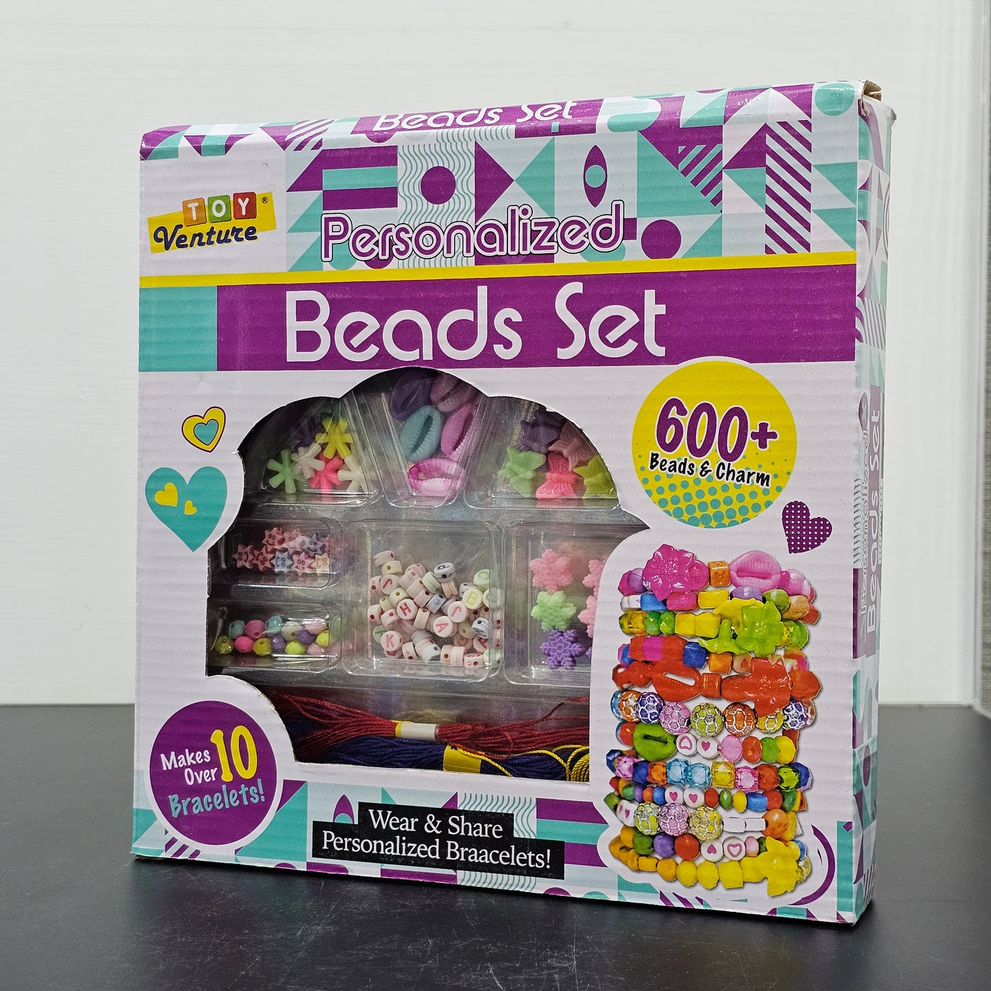Beads Set for Girls – 600+ Colorful Beads & Charms | DIY Jewelry Making Kit | Bacha Toys