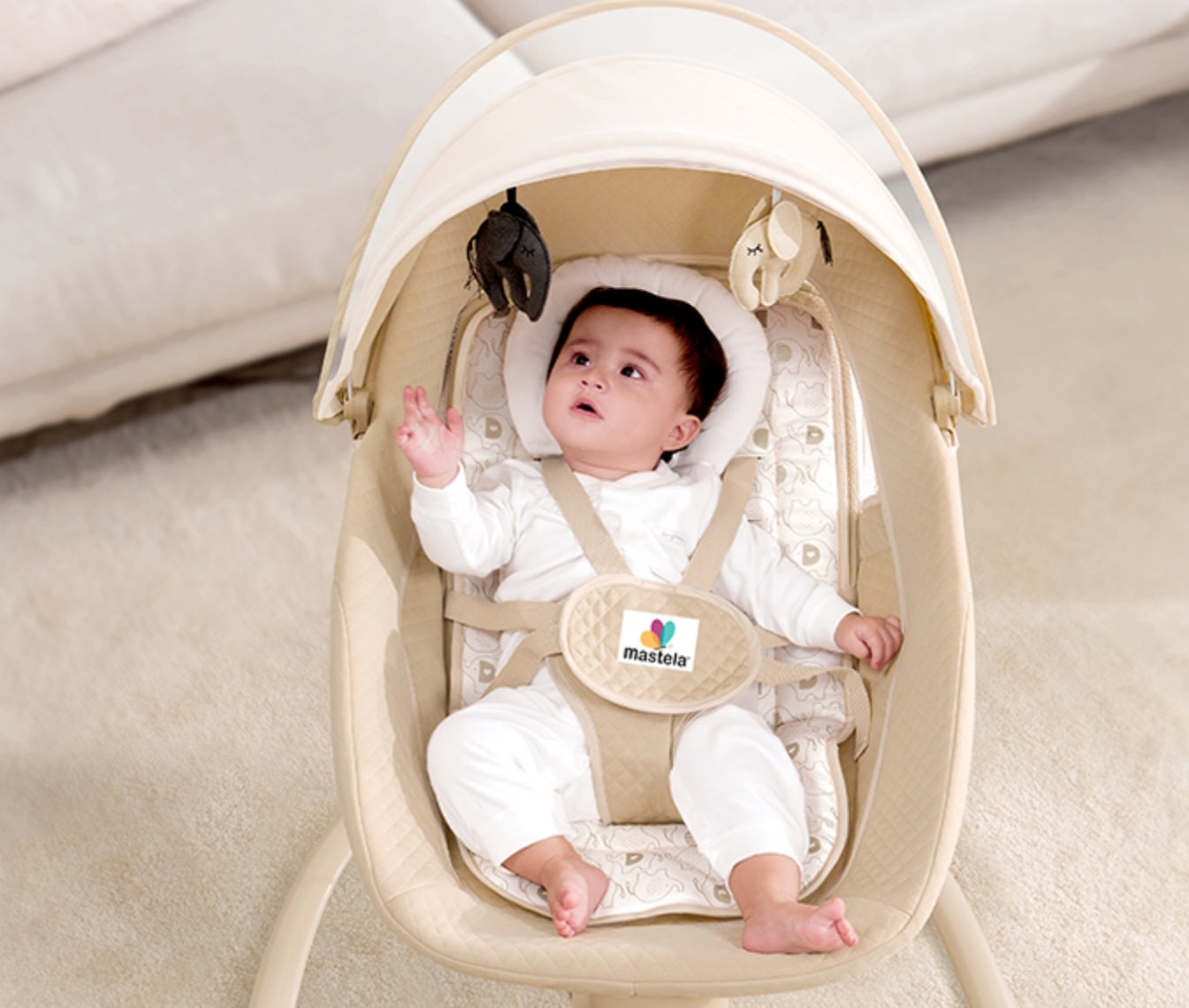 3-in-1 Deluxe Multi-Functional Bassinet – Smart Swing, Cozy Seat & Soothing Cradle | Bacha Toys
