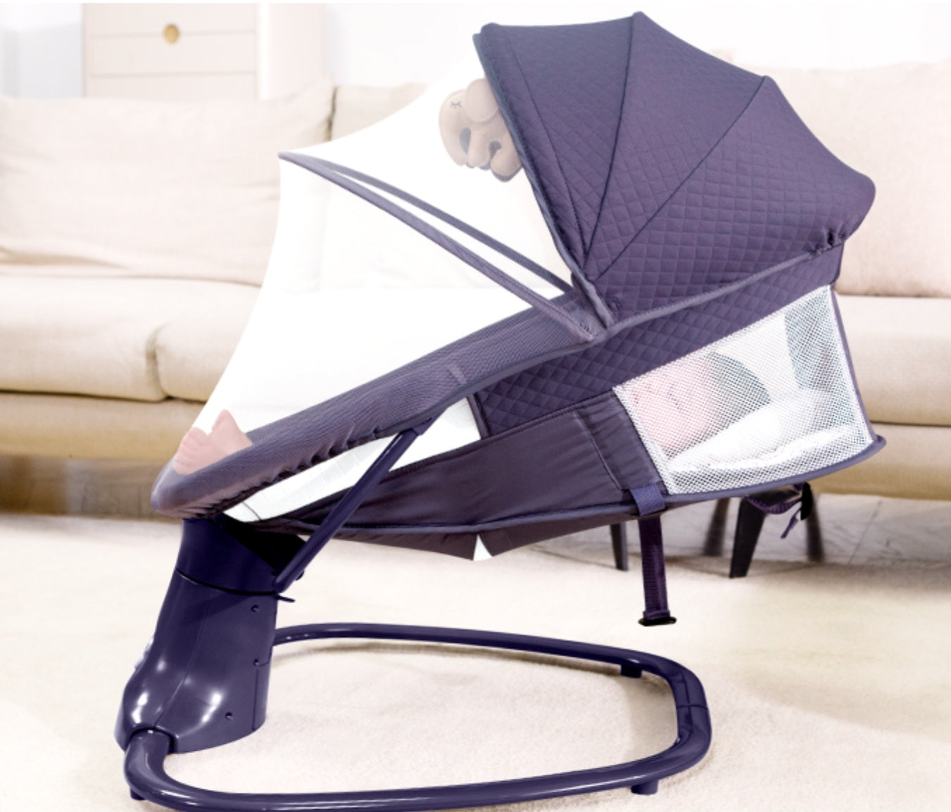 3-in-1 Deluxe Multi-Functional Bassinet – Smart Swing, Cozy Seat & Soothing Cradle | Bacha Toys