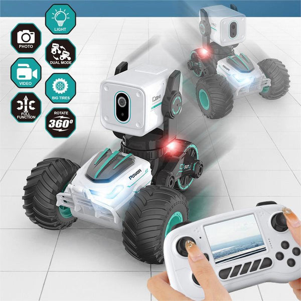 Stunt Car with Voice Control, Photo & Video Function – Dual Mode 360° Rotating Car with Lights & Big Tires | Bacha Toys