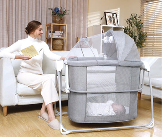 Deluxe 4-in-1 Bassinet – Smart, Safe & Multi-Functional Baby Cradle | Bacha Toys