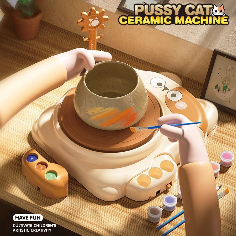 Pussy Cat Ceramic Pottery Machine – Creative Art Training for Kids | Bacha Toys