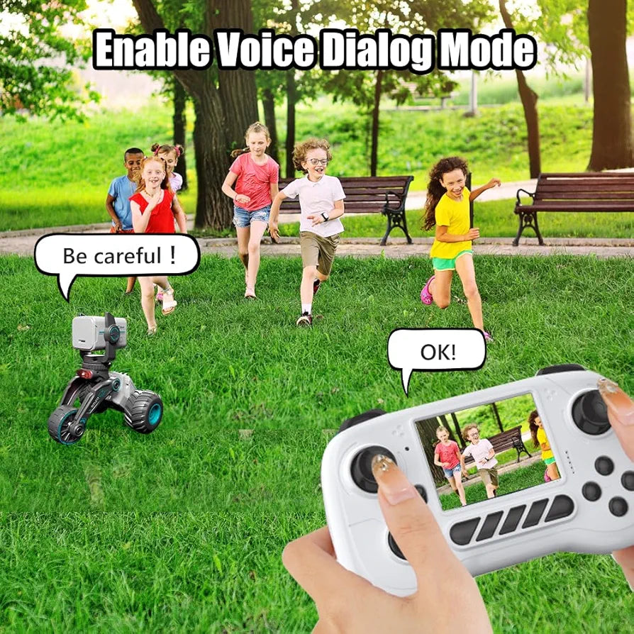 Stunt Car with Voice Control, Photo & Video Function – Dual Mode 360° Rotating Car with Lights & Big Tires | Bacha Toys