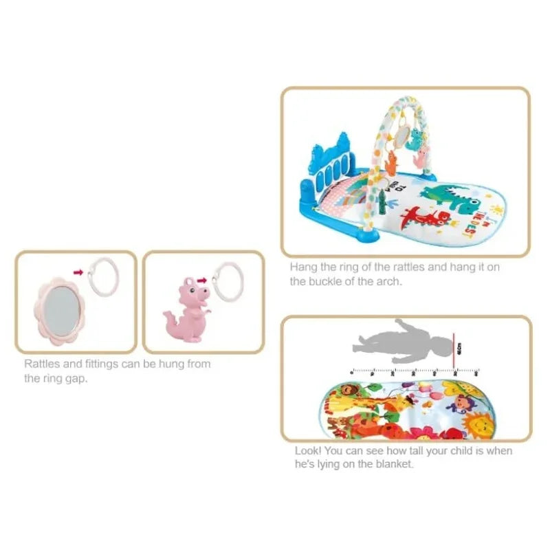 Word Dream 3 in 1 Piano Fitness Rack Play Gym for Babies | Bacha Toys