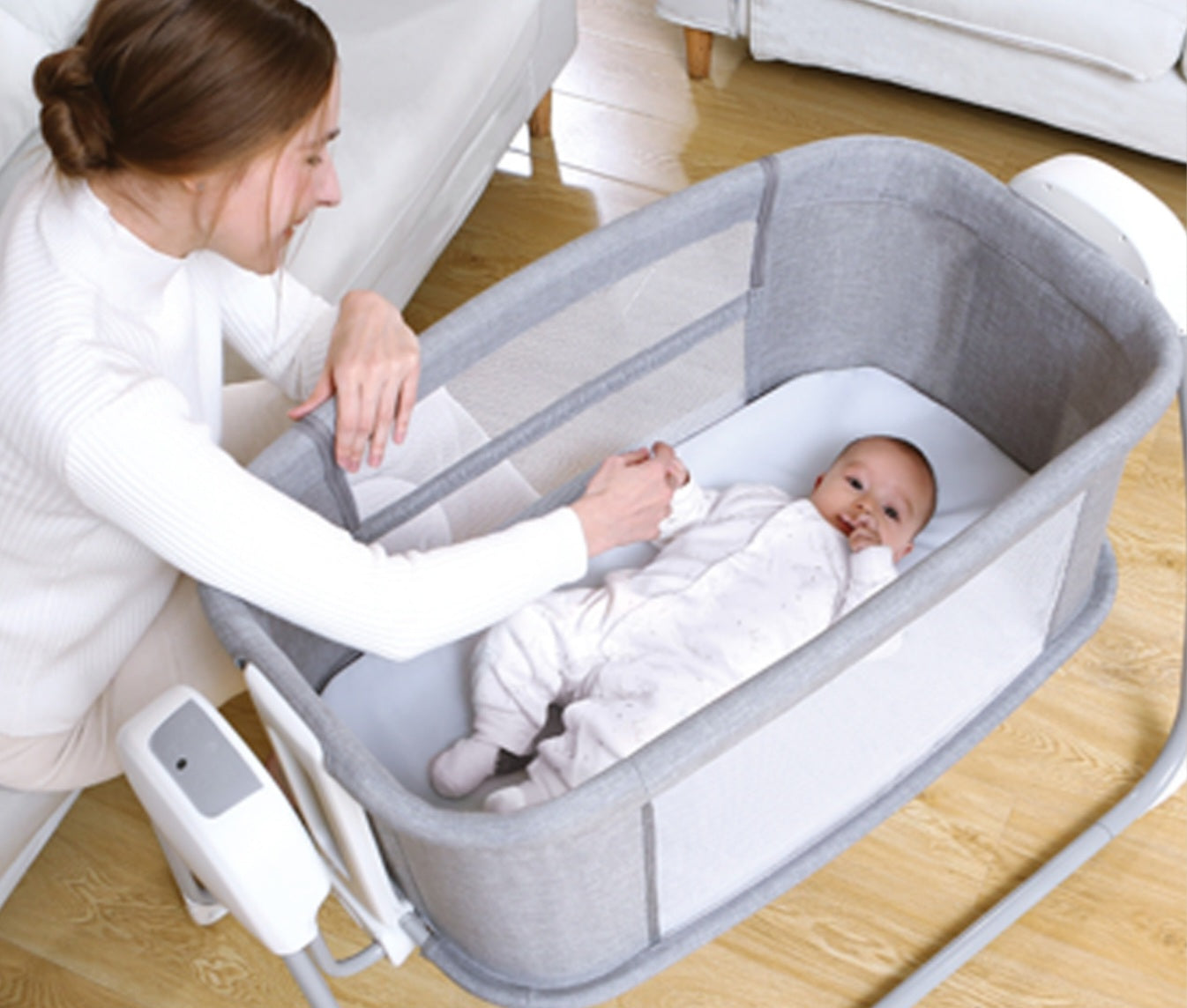 Deluxe 4-in-1 Bassinet – Smart, Safe & Multi-Functional Baby Cradle | Bacha Toys