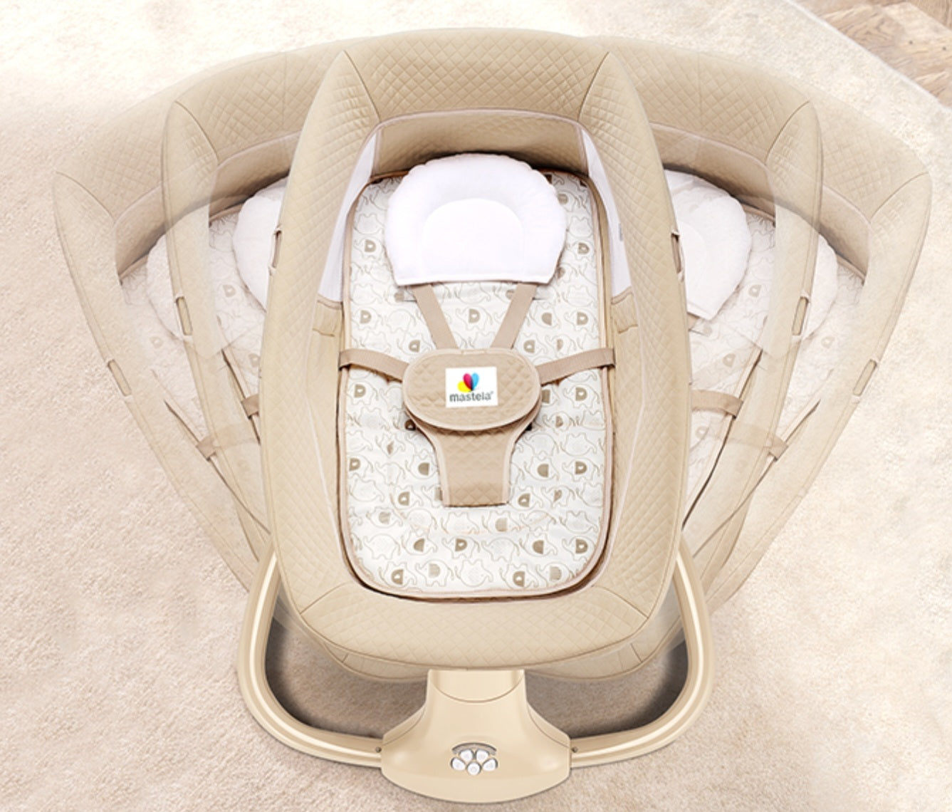 3-in-1 Deluxe Multi-Functional Bassinet – Smart Swing, Cozy Seat & Soothing Cradle | Bacha Toys