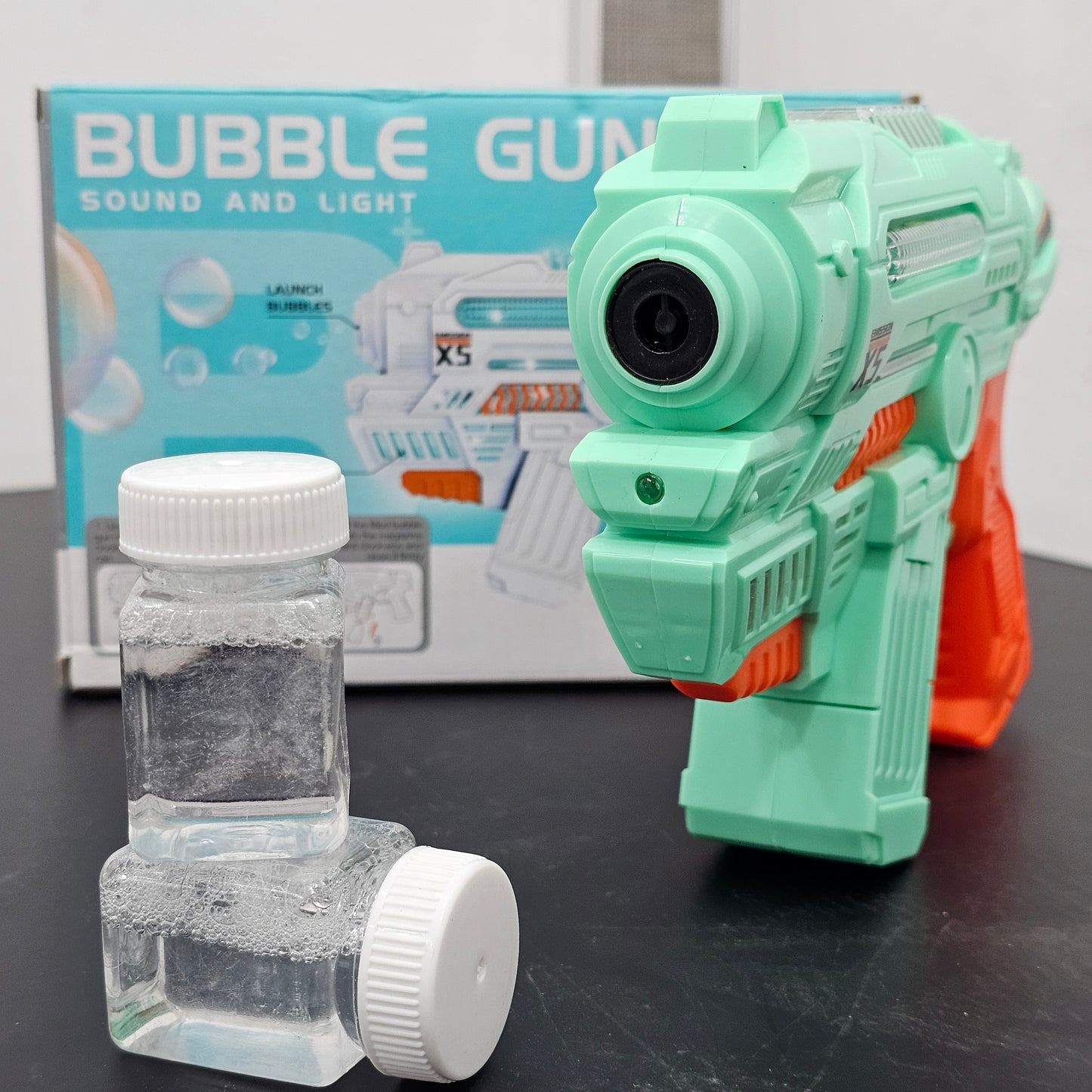 Sound & Light Bubble Gun – Battery Operated with Bubble Liquid Packs | Bacha Toys