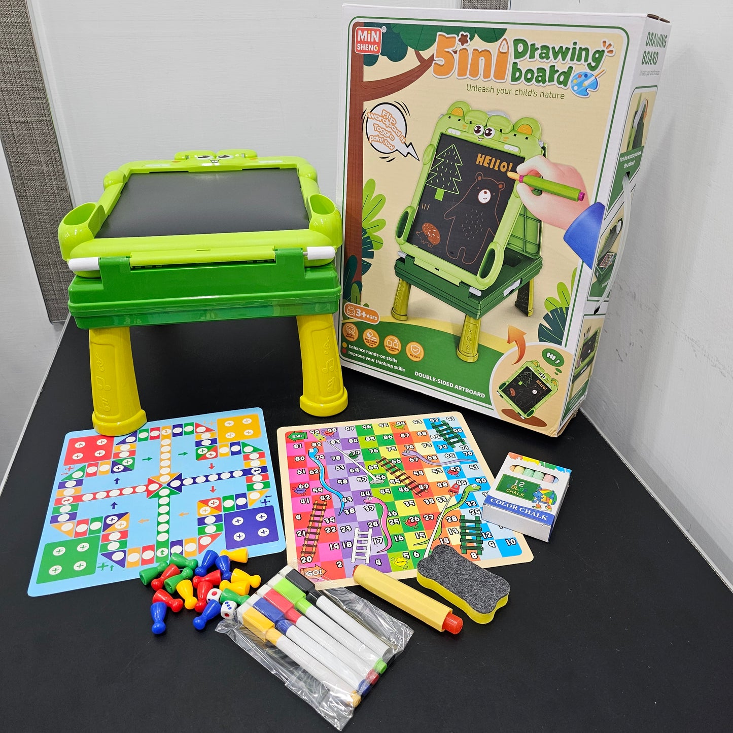 5-in-1 Drawing Board for Kids – Chalk, Markers & Magic Erase | Bacha Toys