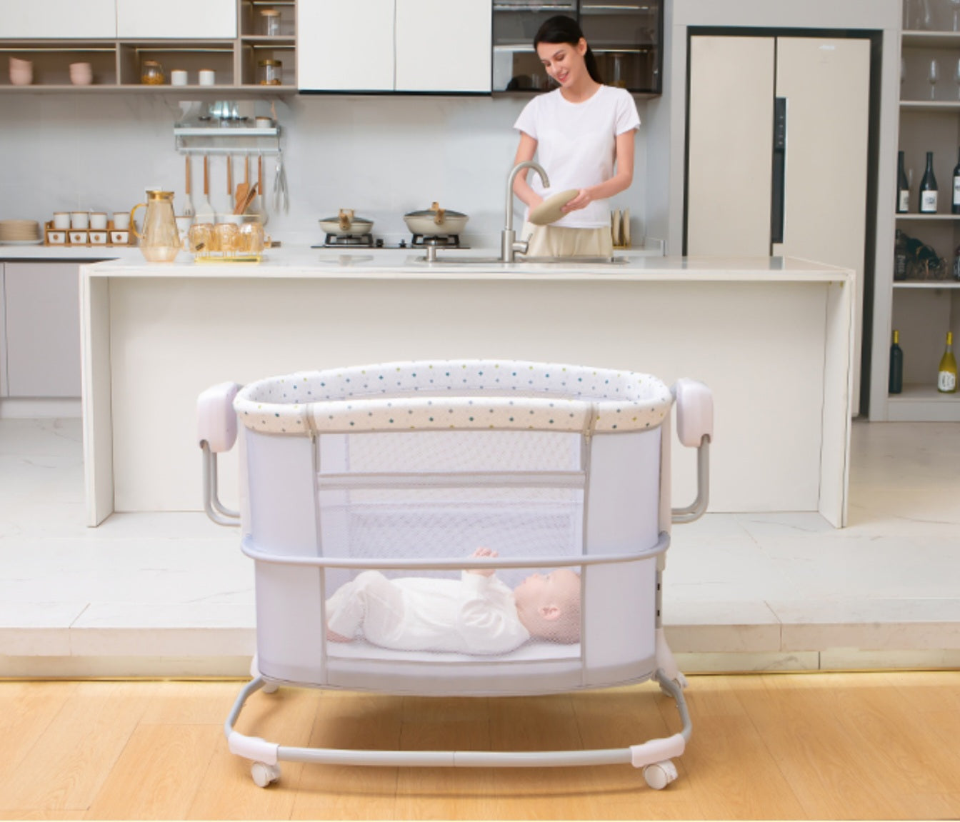 Deluxe 3-in-1 Bassinet – Smart, Safe & Comfortable Baby Cradle | Bacha Toys