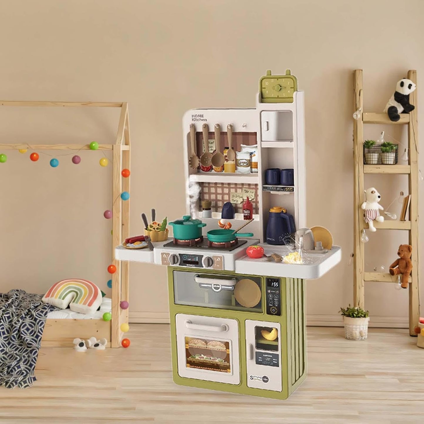 Spray Kitchen Play Set – 55 Accessories | Real Steam Effect | Size: 61.2 x 26.2 x 88 cm - Bacha Toys