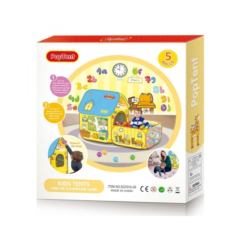 Kids Pop-Up Tent House β Size: 106cm x 96cm x 165cm - Bacha Toys