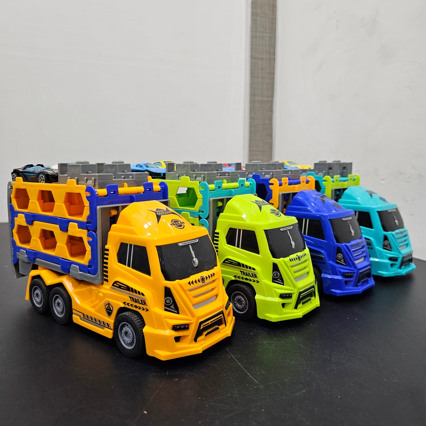 Track Truck with 2 Cars – Racing Transporter Playset | Bacha Toys